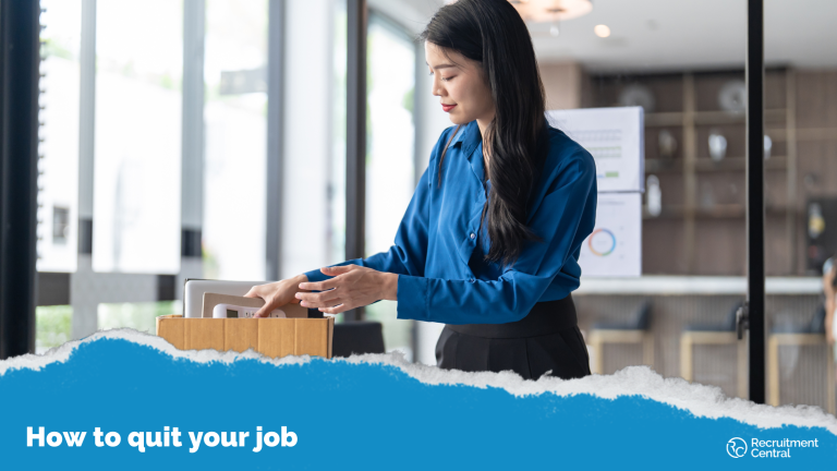 woman resigning from job